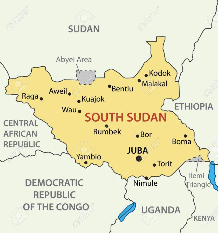 Republic of South Sudan - vector map